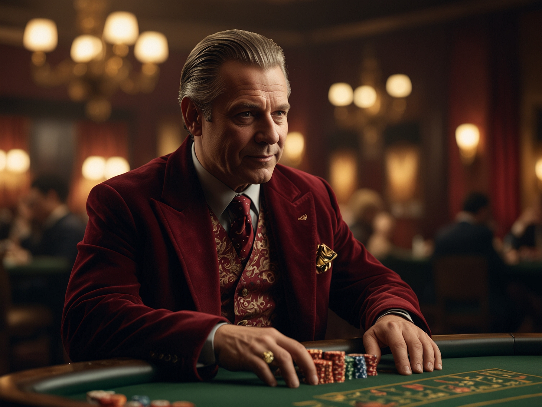 Royal dealer presenting a winning hand