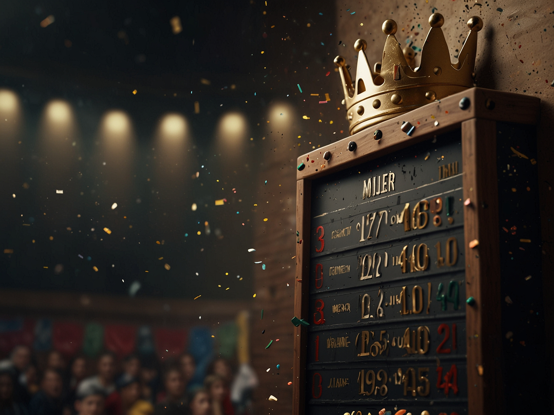 Leaderboard with crown and rising ranks